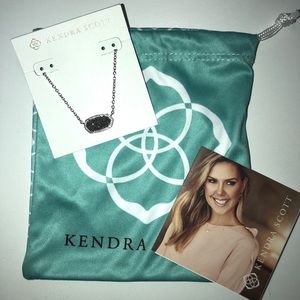 NWOT Kendra Scott Elisa Platinum Drusy in Silver